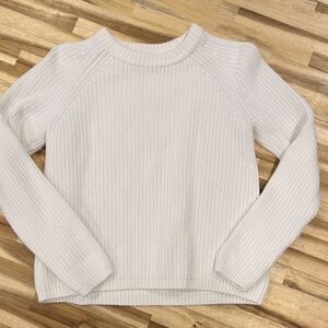 Quince Cream Ribbed Crewneck Sweater